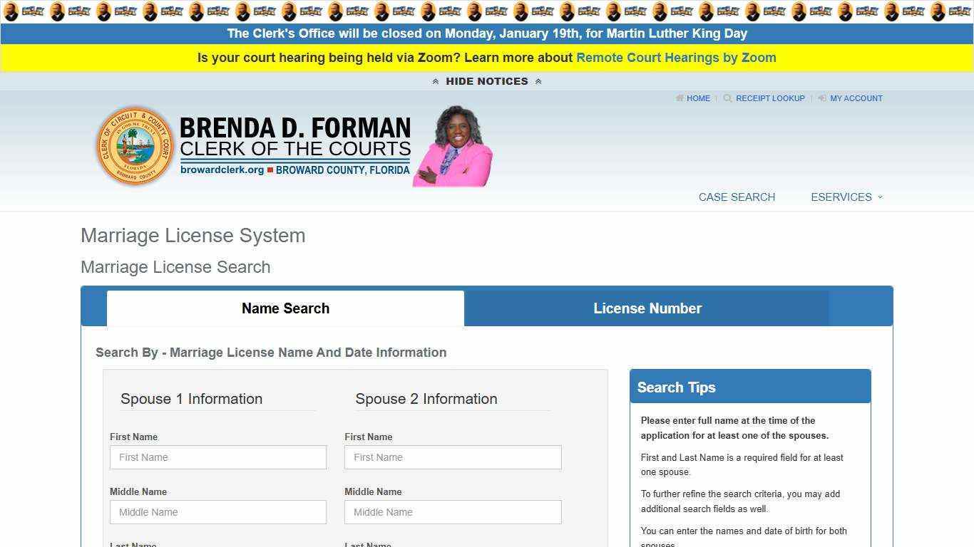 Marriage License Search - Broward County Clerk of Courts