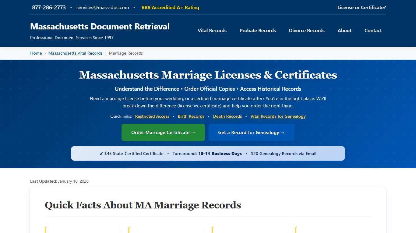 MA Marriage Certificate & License | Get Records