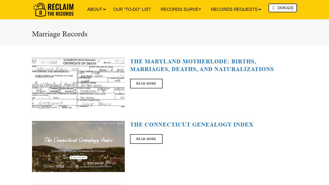 Marriage Records Archives - Reclaim The Records